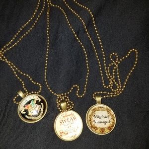 Set of 3 Harry Potter Cabochon Necklaces